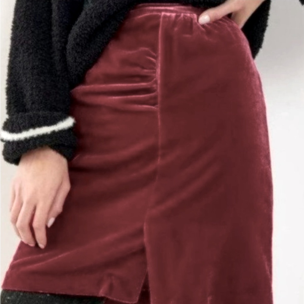 NWT Anthropologie velvet red mini skirt size 12